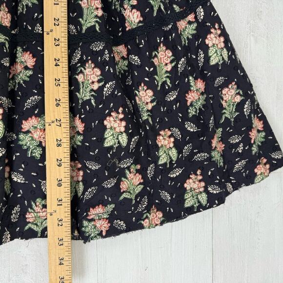 Anthropologie Babydoll Dress Medium Balloon Sleeve Floral Swiss Dot Boho Cottage - Picture 16 of 16